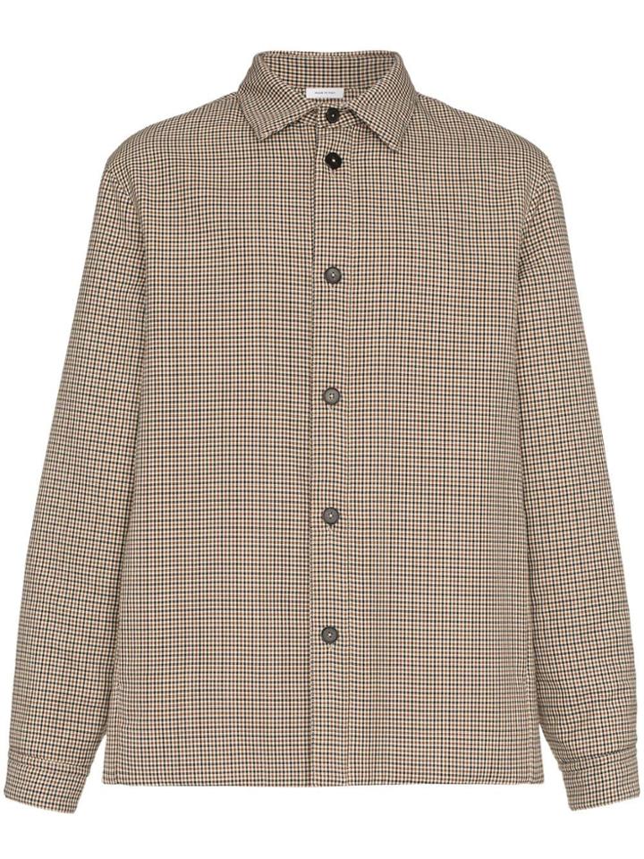 Jil Sander Jils Sht Jkt Brwn Chk - Brown