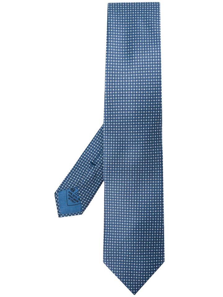 Brioni Micro Square Print Tie - Blue