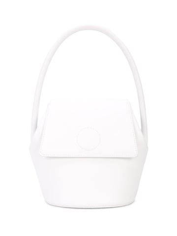Modern Weaving Arch Handle Bucket Bag - White