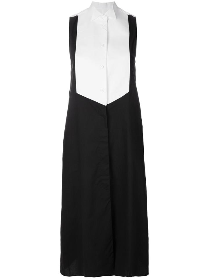 Mm6 Maison Margiela Colour Block Shirt Dress - Black