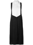 Mm6 Maison Margiela Colour Block Shirt Dress - Black