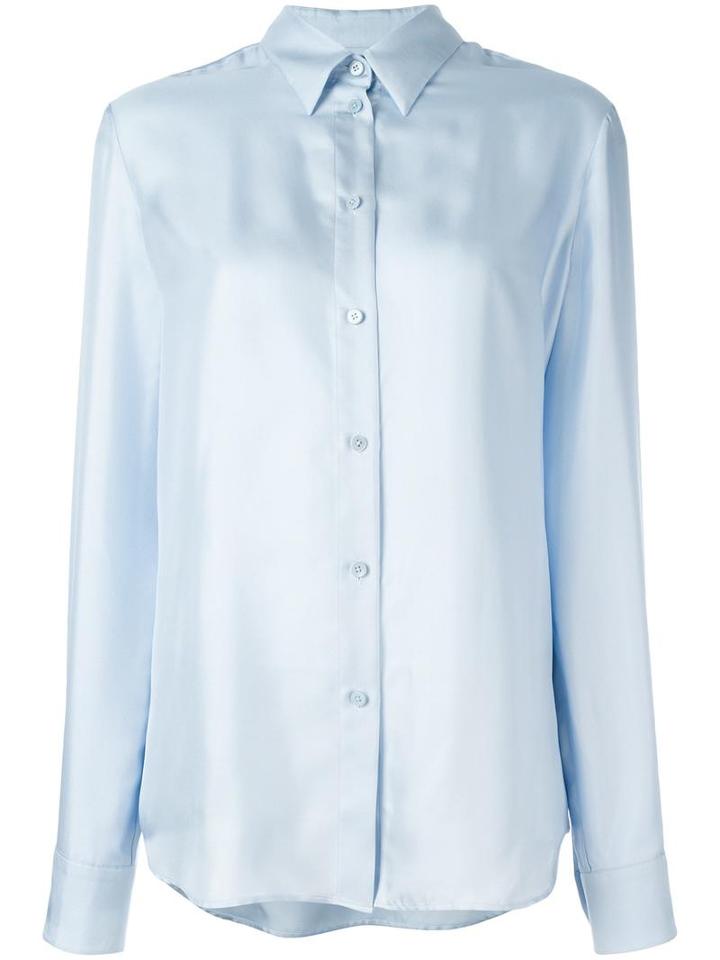 Maison Margiela Classic Shirt, Women's, Size: 44, Blue, Silk