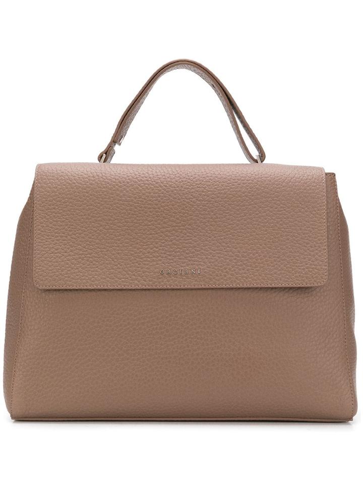 Orciani Flap Top Tote - Nude & Neutrals