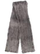 Liska Long Fur Scarf - Grey