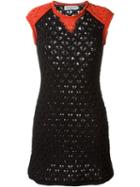 Sonia Rykiel Open Knit Fitted Dress, Women's, Size: Medium, Black, Cotton/polyamide