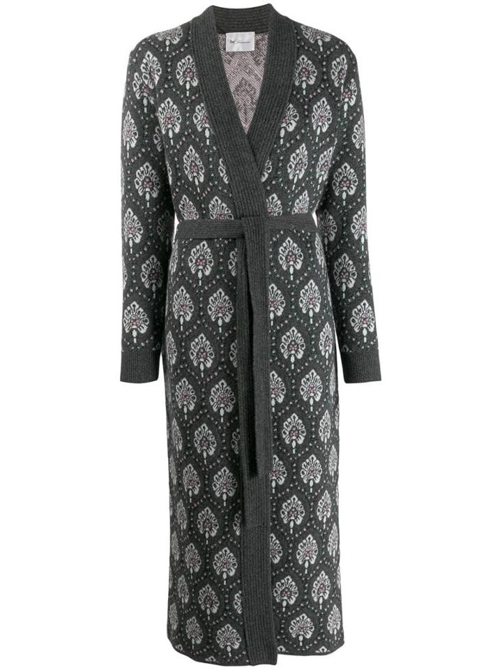 Blumarine Patterned Cardi-coat - Grey