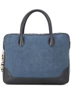 Chanel Vintage Denim Bowler Tote Bag - Blue