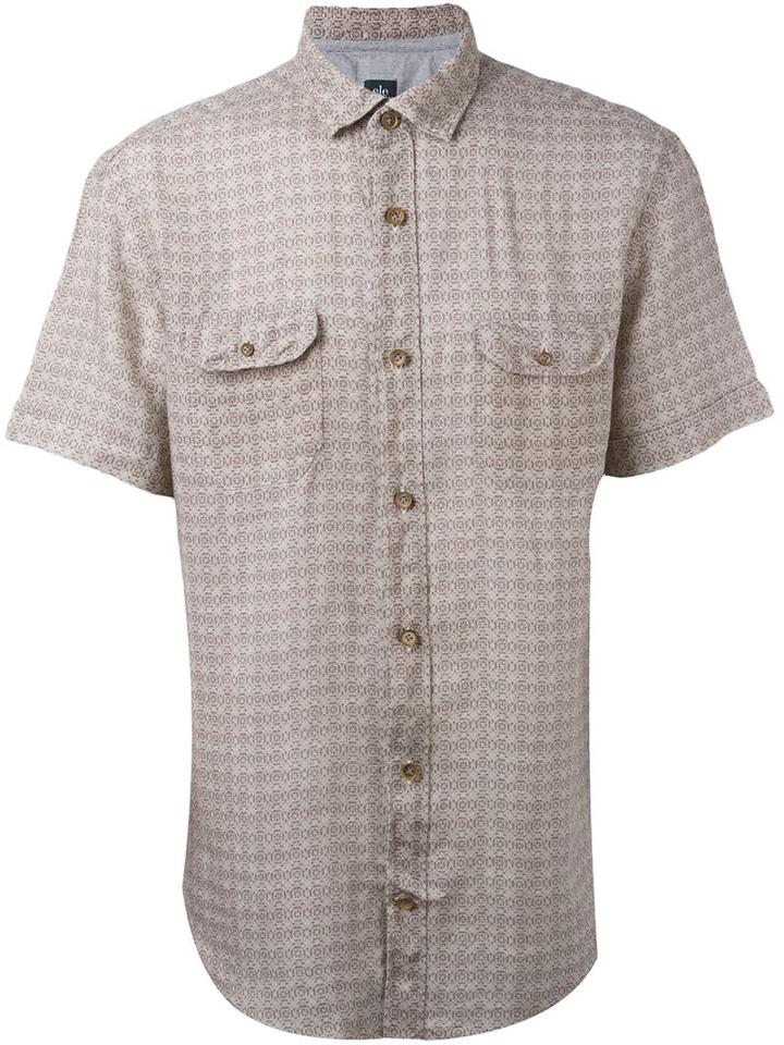 Eleventy Flap Pocket Shirt, Men's, Size: 42, Nude/neutrals, Linen/flax