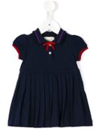 Gucci Kids Pleated Skirt Polo Dress, Infant Girl's, Size: 6-9 Mth, Blue