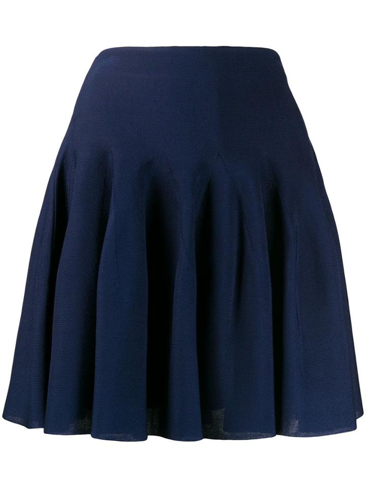 Givenchy Pleated High-rise Mini Skirt - Blue
