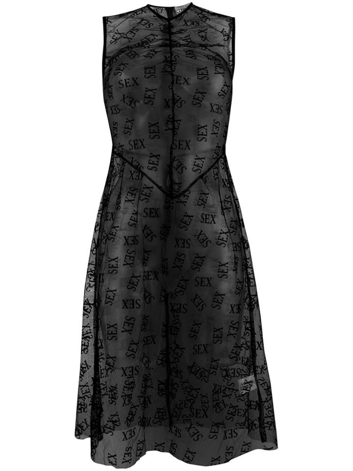 Ashley Williams Sleeveless Printed Mesh Dress - Black
