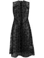 Ashley Williams Sleeveless Printed Mesh Dress - Black