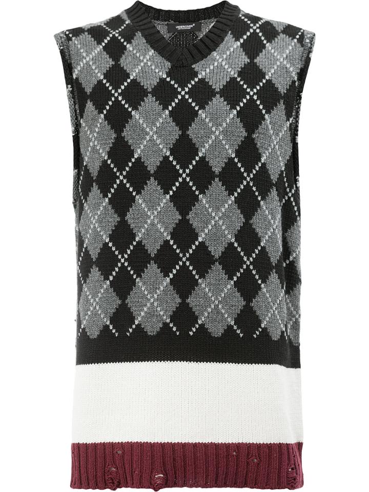 Undercover Diamond Pattern Knit Vest - Multicolour