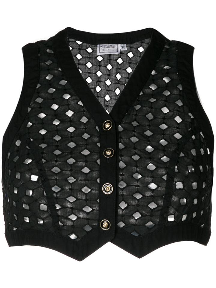 Versace Vintage Punk Cutout Waistcoat - Black