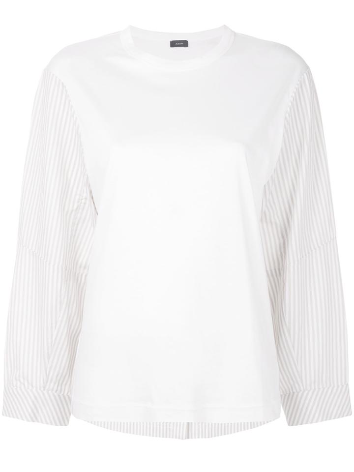 Joseph Striped Detail Long-sleeved T-shirt - White