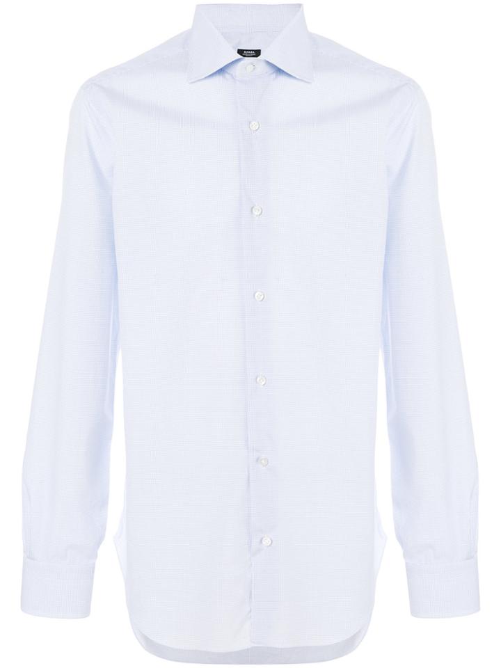 Barba Micro Check Shirt - Blue