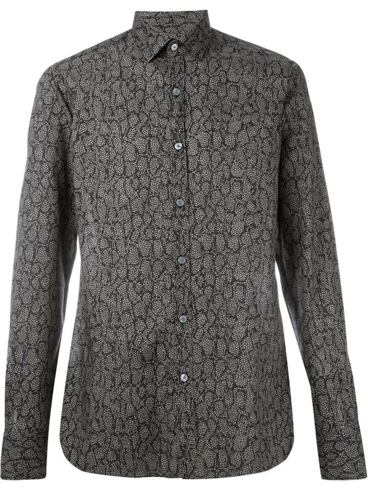 Lanvin Printed Shirt, Men's, Size: 40, Black, Cotton