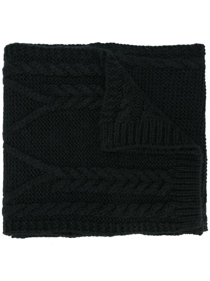 Moncler Cable Knit Scarf - Black