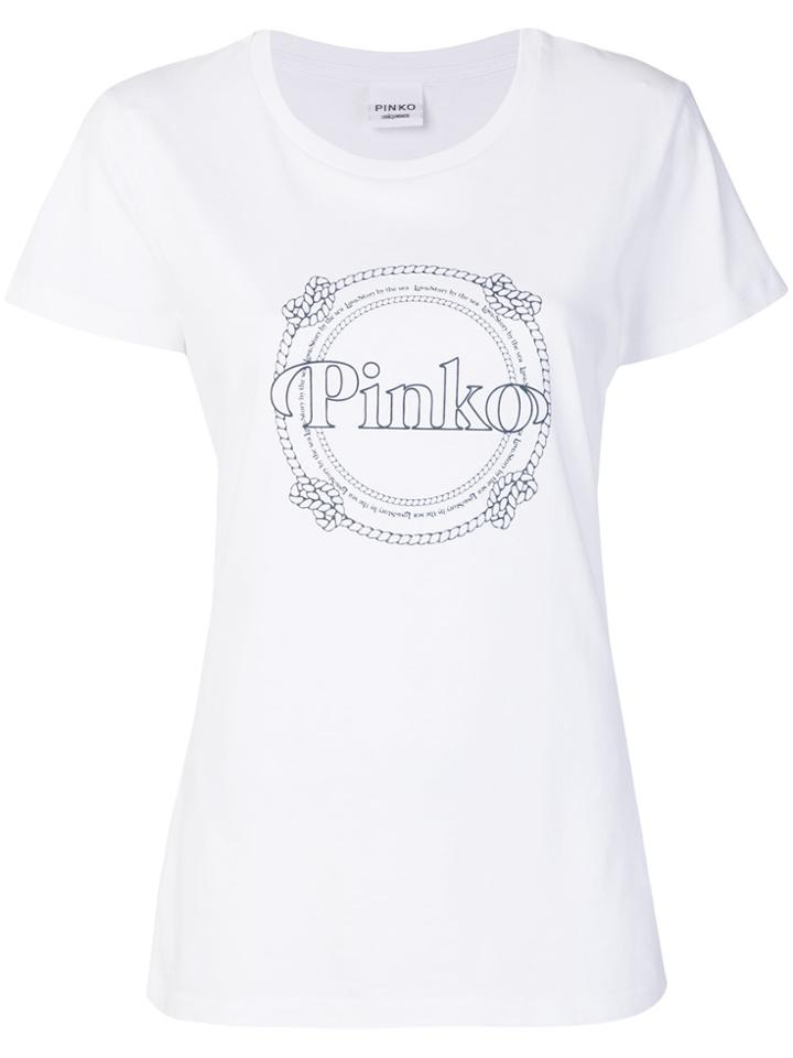Pinko Logo Print T-shirt - White