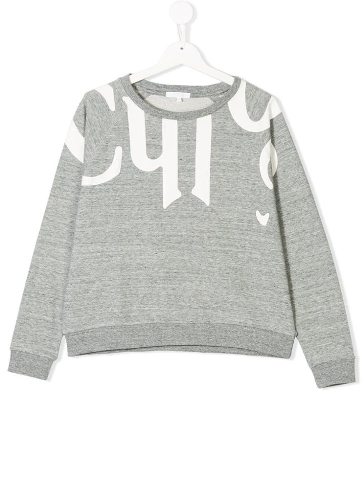 Chloé Kids Teen Logo Printed Sweatshirt - Grey