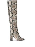 Tabitha Simmons Izzy Snakeskin Print Boots - White