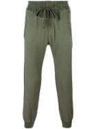 Haider Ackermann Cropped Tapered Track Pants, Men's, Size: Medium, Green, Cotton/rayon
