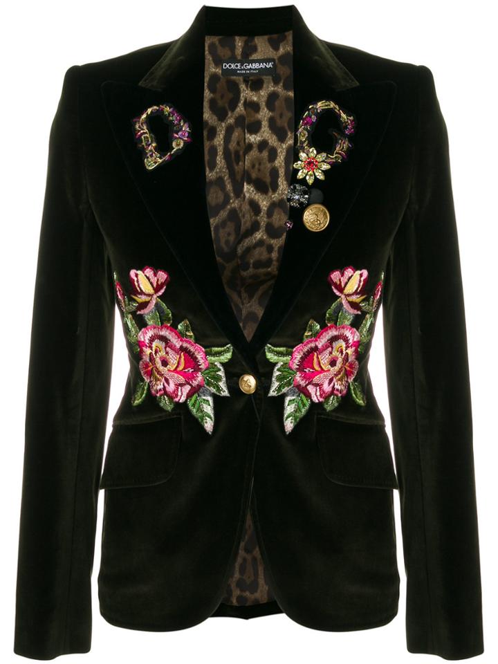 Dolce & Gabbana Embroidered Blazer - Green