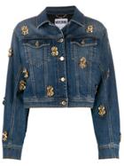 Moschino Dollar-stud Denim Jacket - Blue