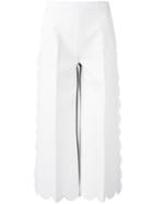 Msgm Contrast Cropped Pants, Women's, Size: 40, White, Polyester/spandex/elastane/viscose