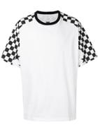 Facetasm Oversized Checkered Sleeve T-shirt - White