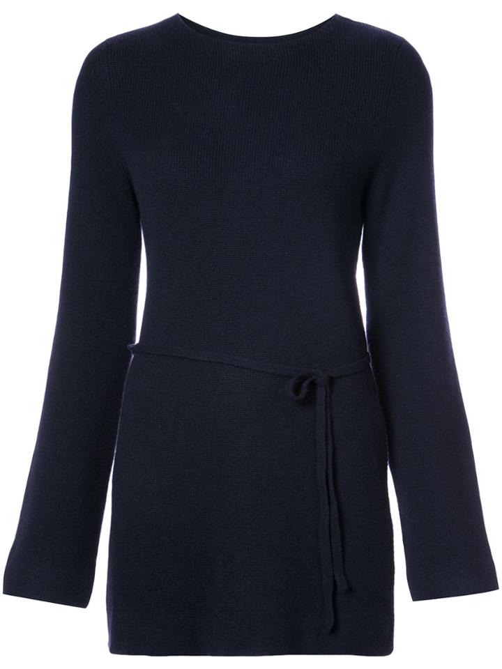 Le Kasha Tie Waist Knit Top - Blue