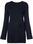 Le Kasha Tie Waist Knit Top - Blue
