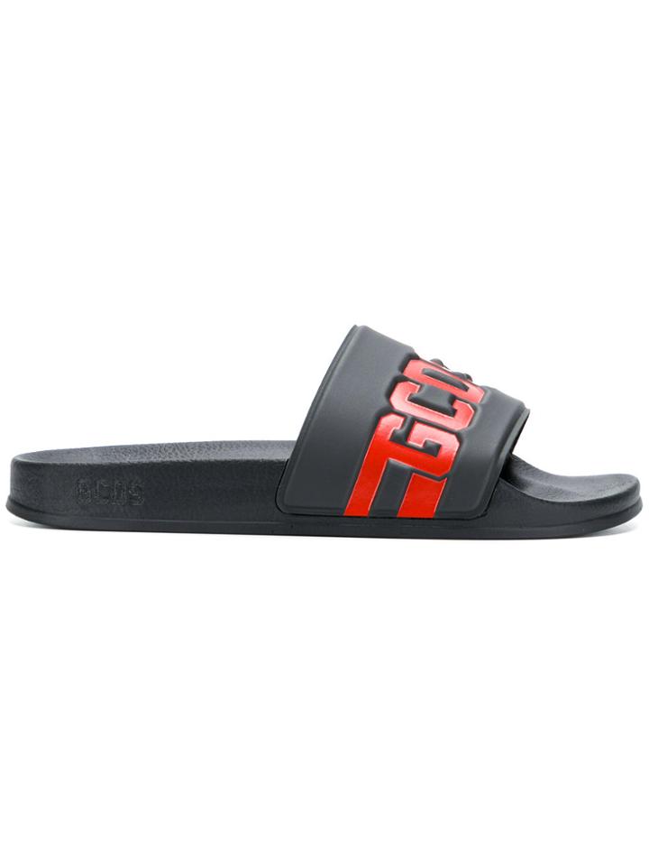 Gcds Logo Embossed Slide-on Sandals - Red