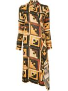 Rosetta Getty Printed Shirt Dress - Brown