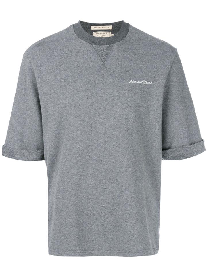 Maison Kitsuné Embroidered Logo T-shirt - Grey