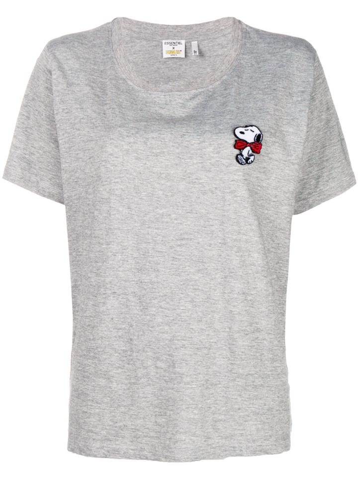 Essentiel Antwerp Snoopy Embroidered T-shirt - Grey