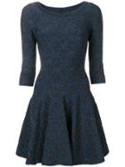 Alaïa Vintage Glitter Detail Flared Dress - Blue