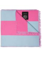 Gucci Guccy Embroidered Stripe Scarf - Blue
