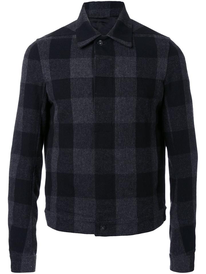 Rick Owens Checked Shirt Jacket - Black