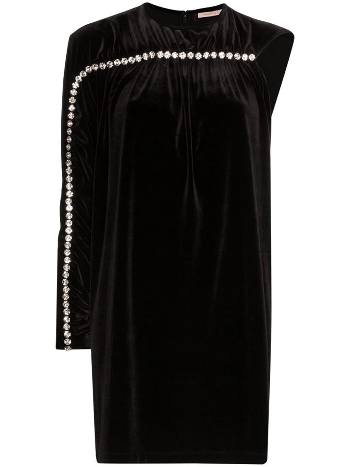 Christopher Kane One Sleeve Diamanté Detail Mini Dress - Black