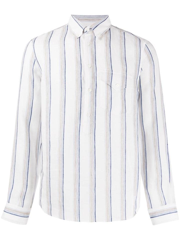 Brunello Cucinelli Striped Long-sleeved Shirt - White