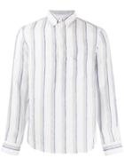 Brunello Cucinelli Striped Long-sleeved Shirt - White
