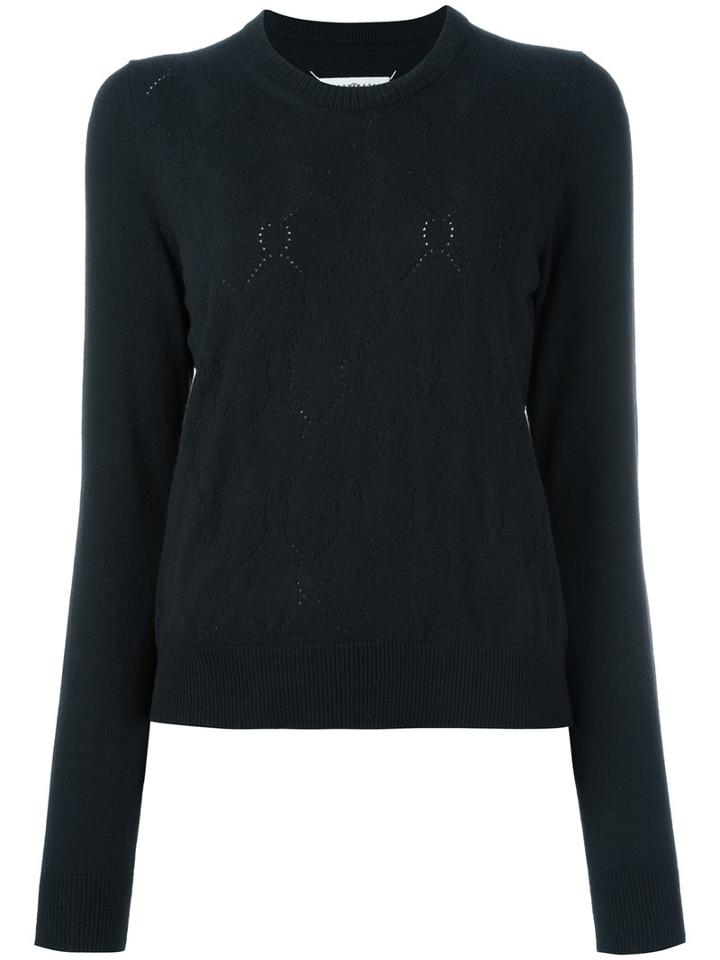 Maison Margiela Pointelle Jumper, Women's, Size: Large, Black, Silk/cotton/cashmere