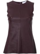 Scanlan Theodore Stretch Leather Tank Top, Women's, Size: 8, Brown, Calf Leather