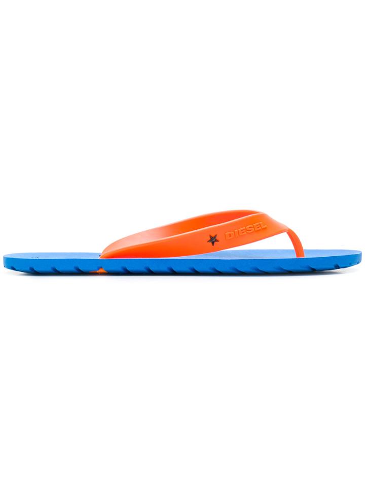 Diesel Logo Flip-flops - Yellow & Orange