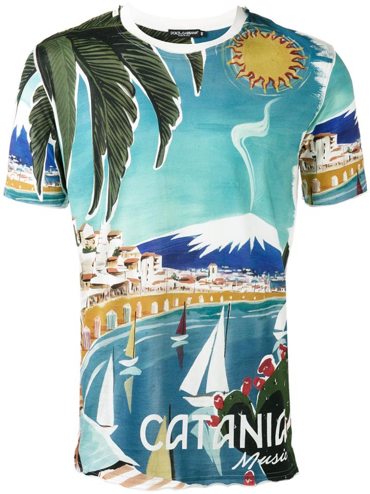 Dolce & Gabbana Catania Print T-shirt - Blue