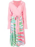 Emilio Pucci Shell Print Wrap Front Silk Mid-length Dress - Pink