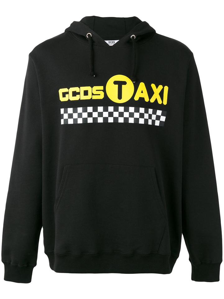 Gcds Taxi Hoodie, Men's, Size: Large, Black, Cotton