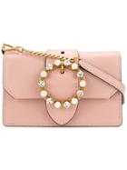 Miu Miu Mini Pink Leather Crystal Buckle Miu Lady Bag - Pink & Purple