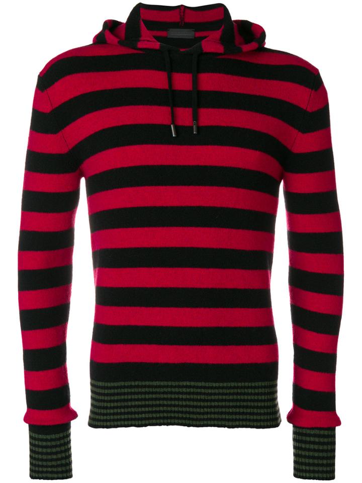 Diesel Black Gold Striped Print Knitted Hoodie